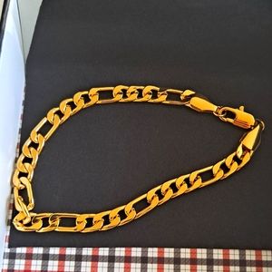 ✅ 14K Gold Fashion Yellow Mens Italian Bracelet